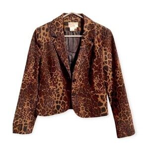 CHARLES GRAY LONDON LEOPARD PRINT BLAZER MEDIUM